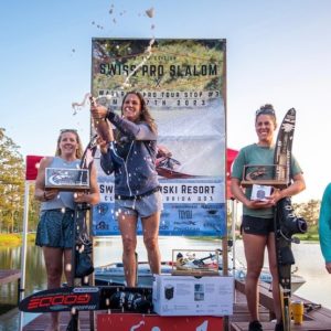 Women's podium from the 2023 Swiss Pro Slalom