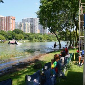 Water skiing at the Malibu Open in Veterans Park, Milwaukee
