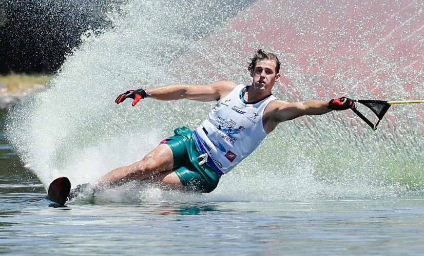 Nikki Attensam of Austria slalom skiing at the U21 World Championships