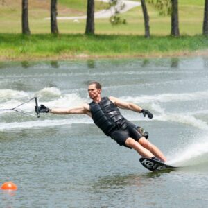 Vaughn competes on the Pro Tour for waterskiing.