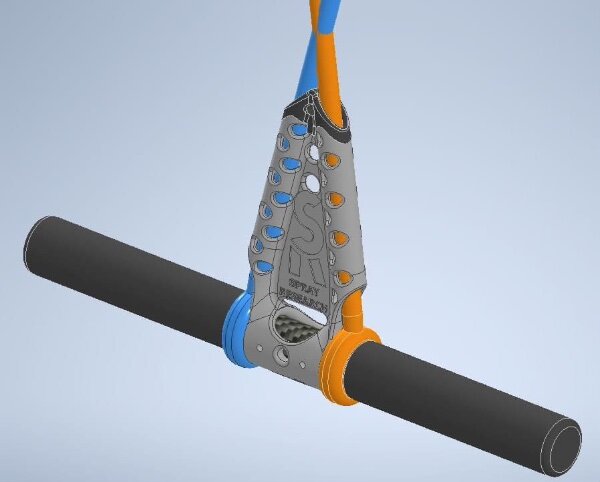 Jason Peckham's innovative T-Shaped "Peckham Handle' designed to eliminate arm-through-handle waterski accidents