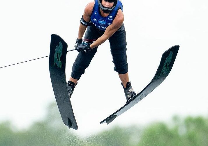 Regina Jaquess waterski jumping at the 2023 WWS Florida Cup
