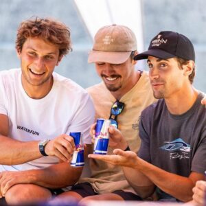 Louis Duplan-Fribourg, Joel Poland, and Edoardo Marenzi on the Red Bull WWS Overall Tour