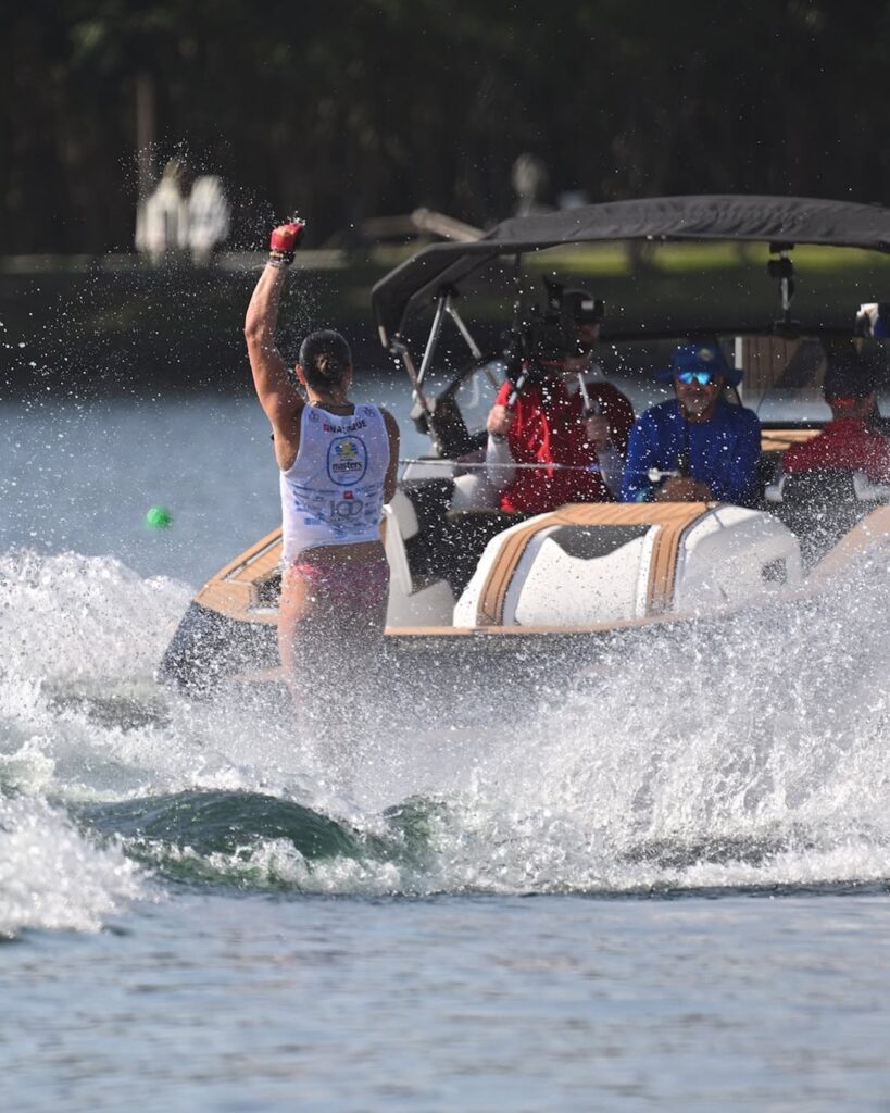 Lexi Abelson celebrates winning tricks at the 2025 Jr. U.S. Masters