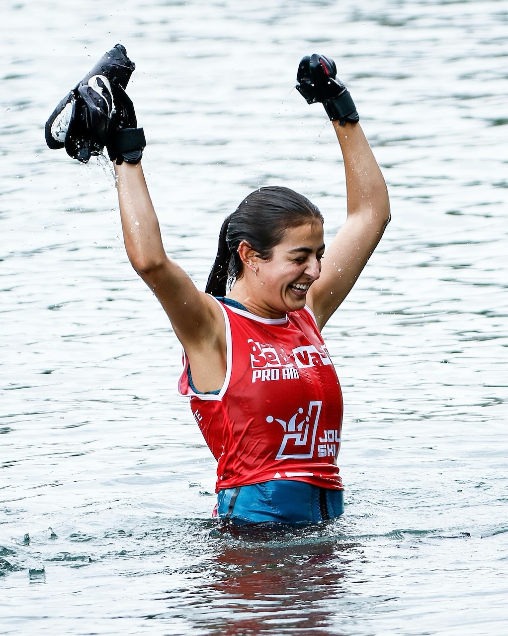 Ali Garcia reacts to a new personal best and qualifying for the finals at the 2025 San Gervasio ProAm