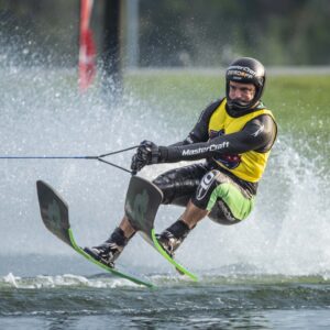 Freddy Krueger waterski jumps at the MasterCraft Pro
