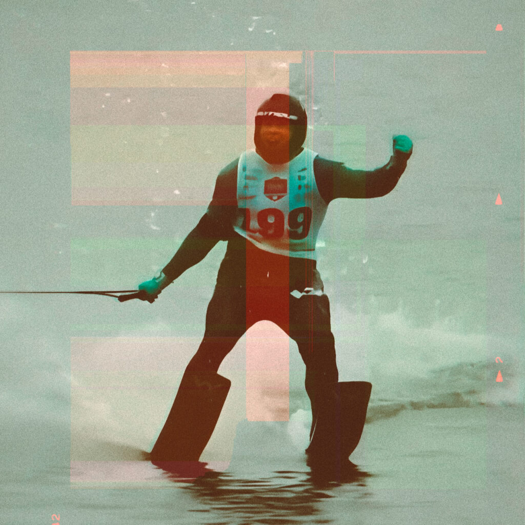 Brandon Schipper jumps at the 2025 World Waterski Championships
