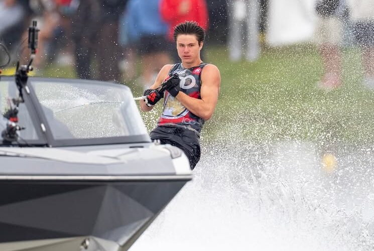 Charlie Ross wins slalom at the 2025 IWWF Under-21 World Waterski Championships