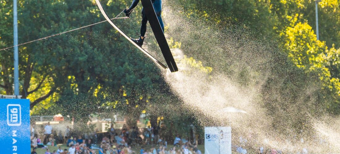 Water ski jumping at the 2025 Moomba Masters