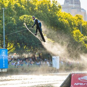 Water ski jumping at the 2025 Moomba Masters